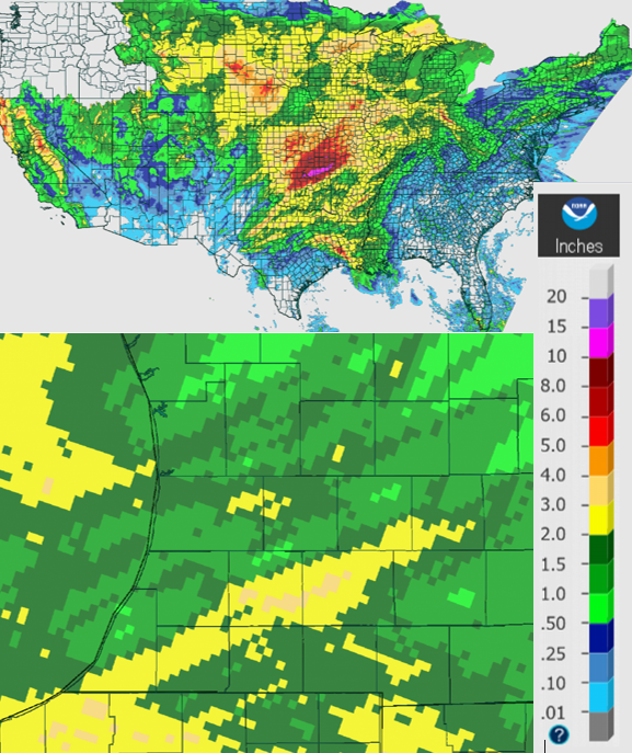 Precip totals map